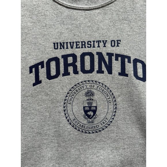 Vintage Y2K University Of Toronto Grey Crewneck Sweatshirt School Canada XL - Picture 4 of 13